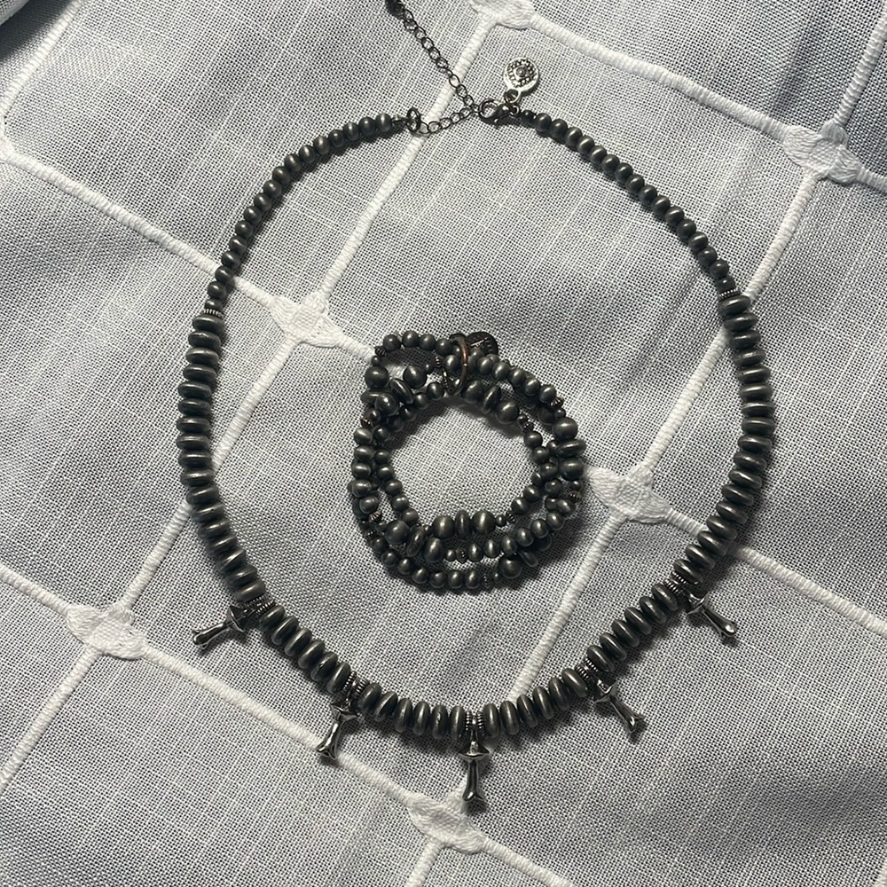 West & co necklace and 3 strand bracelet. Navajo style